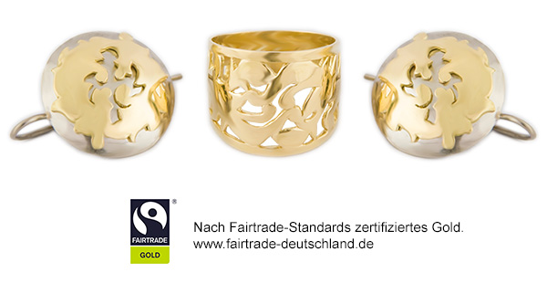 ORONDA Fairtrade Gold Ring Ohrringe