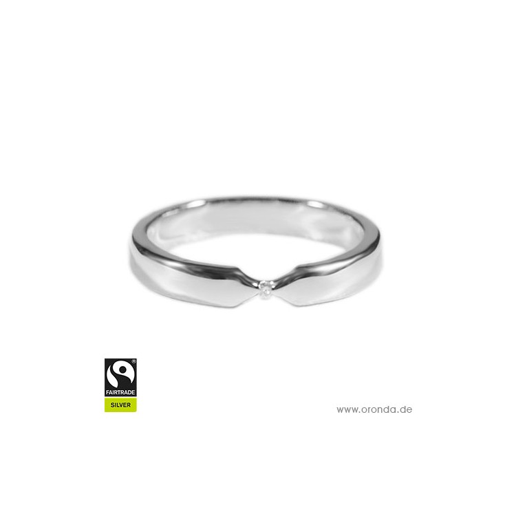 Ring "Pointy" in Silber mit Diamant